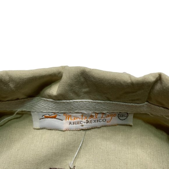 Manta Del Lago Shirt Button Front Mens Size XXG Abstract Print Short Sleeve - Picture 6 of 8